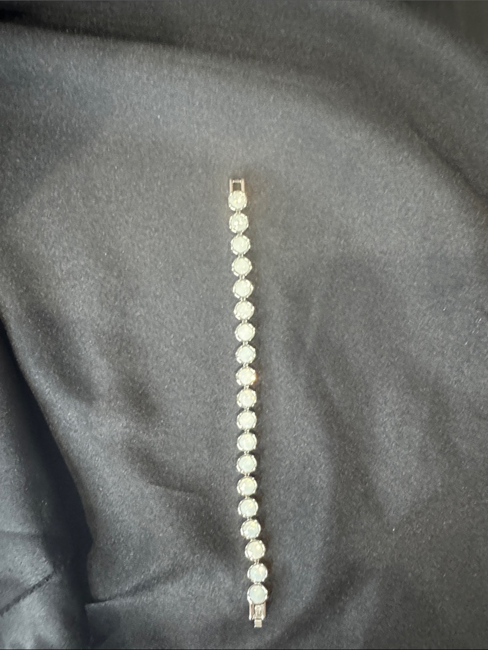 Touchstone Crystal by Swarovski, Glazed White ice bracelet, NIB